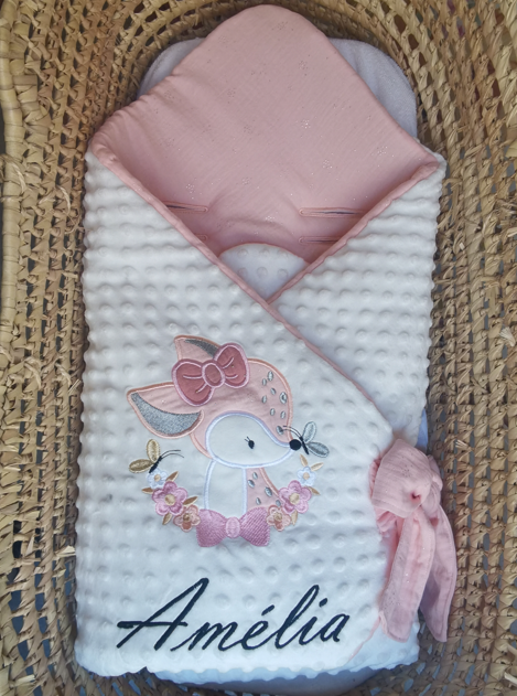 Couverture bébé personnalisée pour la naissance - Emma & Zoé Création