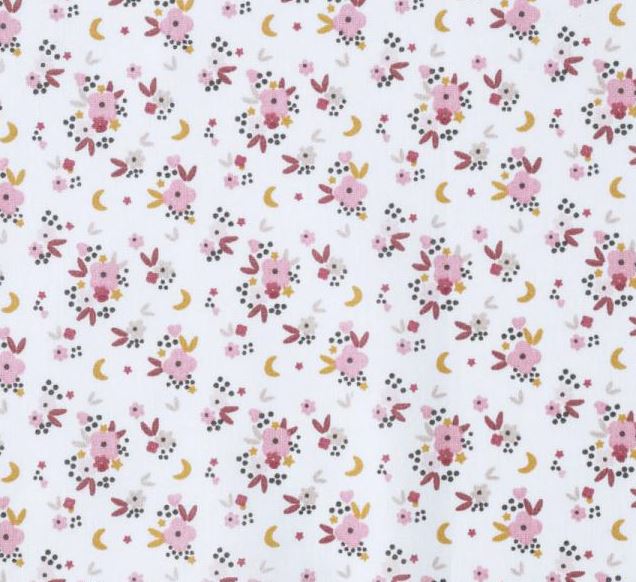 Fleurs Roses Lunes Dorées