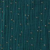 Double Gaze Bleu Paon à Pois Dorés