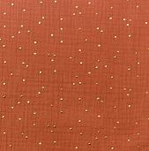 Double Gaze Marsala à Pois Dorés