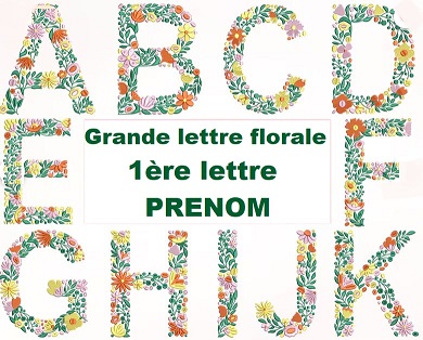 Police Florale 1ère Lettre Prénom