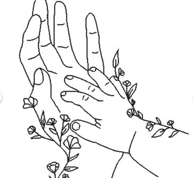 main dans main fleurs