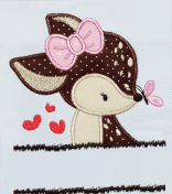 Biche papillon coeurs