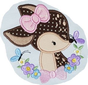 Biche Fleurs Papillons